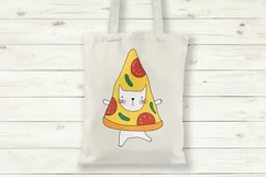 Love Pizza SVG Cat SVG Cut File Cute pizza Fanny cat Product Image 3