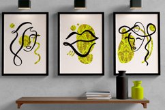 Set of Three Abstract Face Digital Print Frame not included Product Image 2
