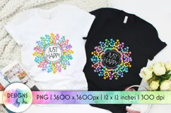 Just Happy Sublimation | Rainbow Wreath | Positive Quotes Product Image 1