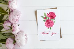 Pink Peonies Watercolor Floral Clipart Product Image 5