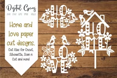 Home and love paper cut designs SVG / DXF / EPS / PNG files Product Image 1