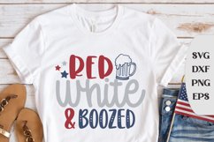 Red White & Boozed, T Shirt Sayings , 4th Of July Product Image 1