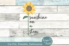 Sunshine on a stem Sunflower - SVG, Sublimation, Printable Product Image 2