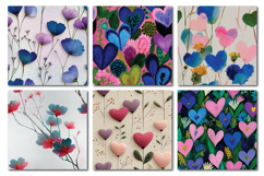 Floral Heart Vol.1 Seamless Digital Paper, 36 PNG Product Image 4