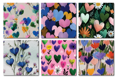 Floral Heart Vol.1 Seamless Digital Paper, 36 PNG Product Image 7