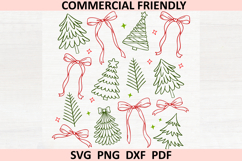 Preppy Christmas Tree coquette Png, Christmas Coquette Bow Product Image 2