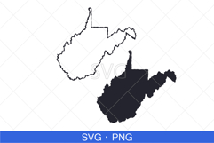 West Virginia State Map SVG, PNG file. Product Image 1
