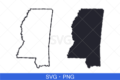 Mississippi State Map SVG, PNG file. Product Image 1