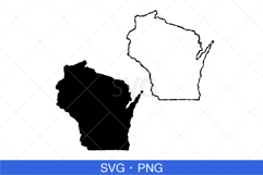 Wisconsin State Map SVG, PNG file. Product Image 1