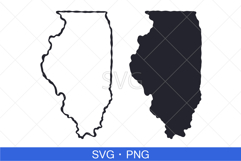 Illinois State Map SVG, PNG file. Product Image 1