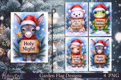 Christmas Garden Flags | Cute Animals | holy night Product Image 1