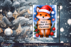 Christmas Garden Flag | Cute Animal | fox Product Image 1