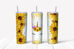 Sunflowers tumbler,Unicorn Tumbler,20 oz skinny tumbler Product Image 4