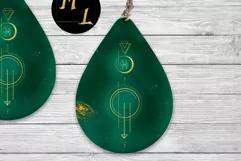 Pisces Zodiac earrings png,Horoscope earrings png design Product Image 2