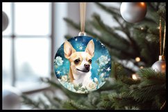 Chihuahua Christmas Round Ornament Sublimation Product Image 2