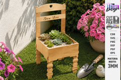 Mini Chair Planter Laser Cut Bundle | Succulent Flower Pot Product Image 12