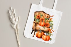 Autumn Chairs Pumpkins Watercolor Sublimation Clipart Product Image 7