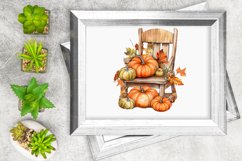 Autumn Chairs Pumpkins Watercolor Sublimation Clipart Product Image 6