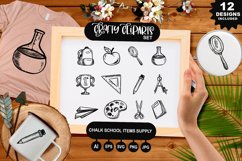 Chalk School Items Supply Clipart Set Product Image 1