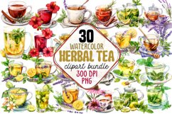 chalkboard background cooking illustration daisy watercolor dried herbs floral tea cup floral tea set herb illustration herbal tea herbal tea clipart herbs clipart