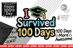 Chalkboard 100 Days Clipart Product Image 1