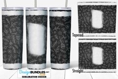 Black White Chalk Drawing Wrap for 20 oz. Tumbler PNG Product Image 1