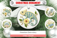 Ornament Chameleon Embroidery Product Image 1