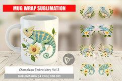 Mug Wrap Chameleon Embroidery Product Image 1