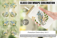 Glass Can Chameleon Embroidery Product Image 1