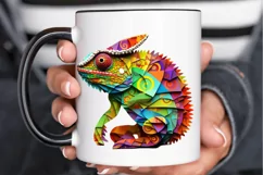 Chameleon Layered Paper Art PNG Clipart Product Image 2
