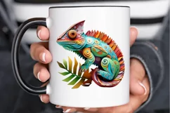 Chameleon Layered Paper Art PNG Clipart Product Image 2