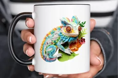 Chameleon Layered Paper Art PNG Clipart Product Image 2