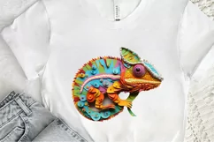 Chameleon Layered Paper Art PNG Clipart Product Image 2