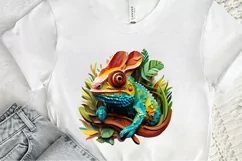 Chameleon Layered Paper Art PNG Clipart Product Image 3