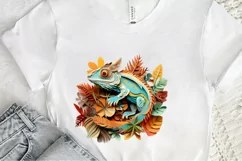 Chameleon Layered Paper Art PNG Clipart Product Image 3