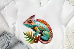 Chameleon Layered Paper Art PNG Clipart Product Image 3