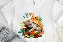 Chameleon Layered Paper Art PNG Clipart Product Image 3