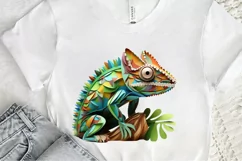 Chameleon Layered Paper Art PNG Clipart Product Image 3