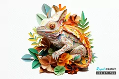 Chameleon Layered Paper Art PNG Clipart Product Image 1