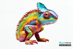 Chameleon Layered Paper Art PNG Clipart Product Image 1