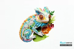 Chameleon Layered Paper Art PNG Clipart Product Image 1