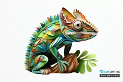 Chameleon Layered Paper Art PNG Clipart Product Image 1