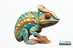 Chameleon Layered Paper Art PNG Clipart Product Image 1