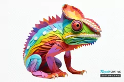 Chameleon Layered Paper Art PNG Clipart Product Image 1