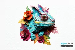 Chameleon Layered Paper Art PNG Clipart Product Image 1