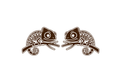 Whimsical CHAMELEON Studs, Earring, Laser Cut SVG Template Product Image 2
