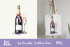 Champagne Bottle and Glass Clipart PNG Parisian Celebration Product Image 3