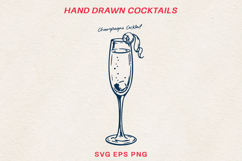 Hand Drawn Cocktail BUNDLE Line Art SVG | Vintage Drink PNG Product Image 4