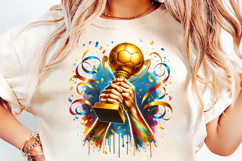 champion trophy png, victory celebration, award graphic, sports achievement, golden trophy, watercolor splash, team recognition, vibrant sports, colorful splash, trophy clipart, sports sublimation, splash art png, watercolor art, trophy graphic, paint spl