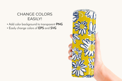 Navy Sketchy Daisy Hand-Drawn Floral Seamless Pattern SVG Product Image 5